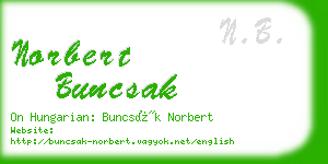 norbert buncsak business card